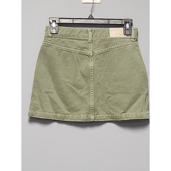 Zara Mini Skirt Kids 13-14 NWOT Olive/Green Denim - Picture 2 of 11